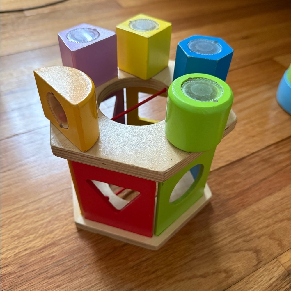 Vibrant Wooden Shape Sorting Cube
